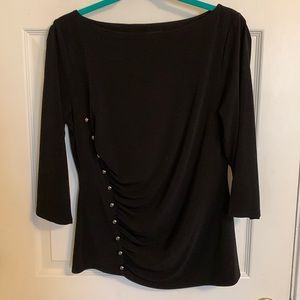 Asymmetric, black New York & Company blouse